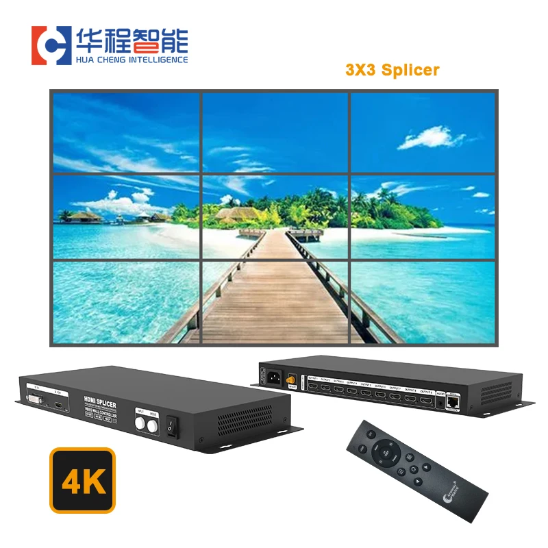 

Video Wall AMS HVS-C9 4K 2X2 3X3 TV Controller Screen Stitching Processor 1x2 1x3 1x4 2x1 3x1 4x1 For HD Splicer LED Display