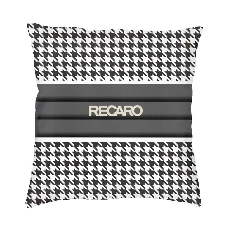 Modern Black White Houndstooth Recaros Cushion Cover Polyester Pillow Case for Living Room Pillowcase