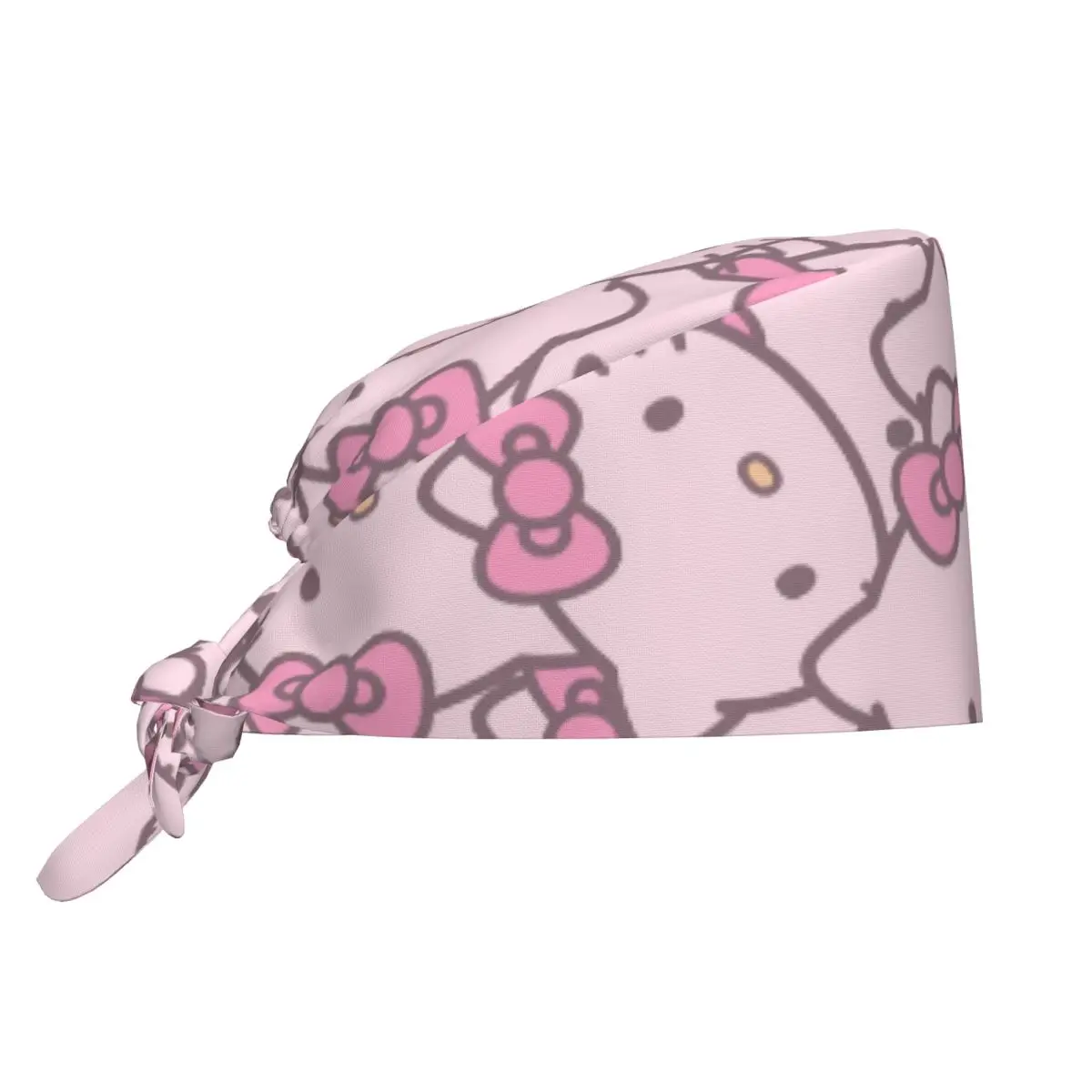 

Hello Kitty Face Tooth Check Surgical Caps Kawaii Cartoon Lab Doctor Spa Working Hats Cap Fashion Unisex Style Scrub Cap