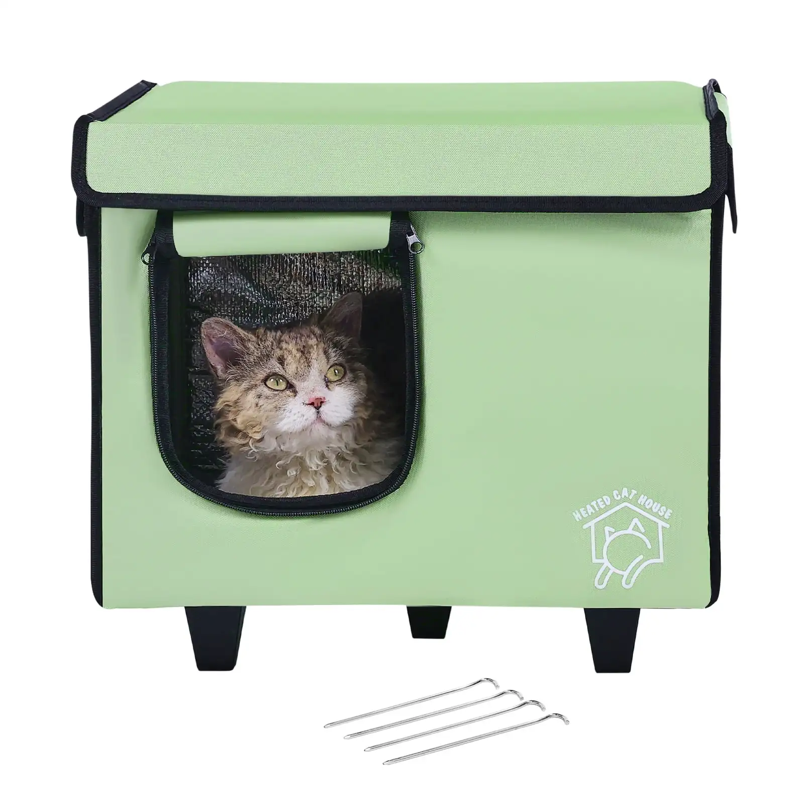 

Raised Warming Feline Home, Rectangular Feline Refuge with Modifiable Heat and Timing,
