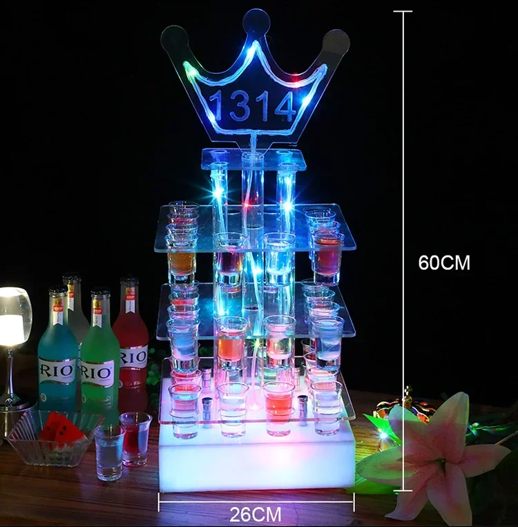 Shot Glass Display for Bar Night Club VIP Service Acrylic Shot Glass Display Stand