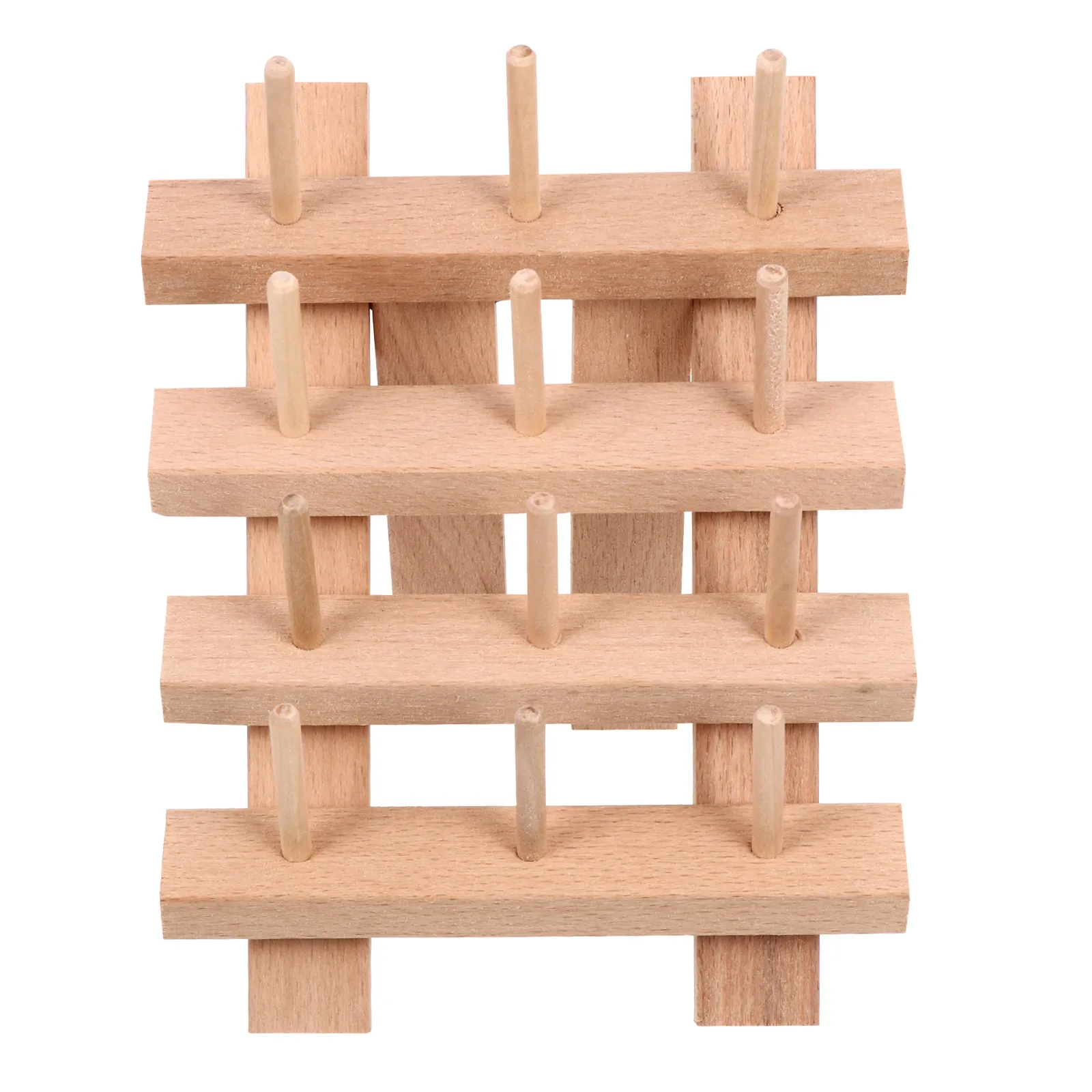 

12Spool SewingThreadRack WoodenHolder EmbroideryYarnOrganizer StorageStand QuiltingSupplies FoldableLegs LongLasting Quality