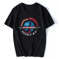 Russia Soviet Cosmonaut Yuri Gagarin Tshirt CCCP SpaceX Sputnik Artificial Satellite Apaceship T Shirt Space Rocket Men T-shirt