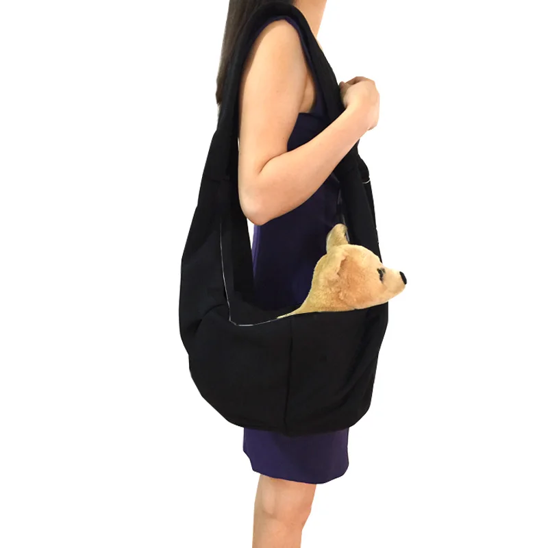 Soft Black Pet Dog Carrier Bag, Outdoor Travel, Cats, Puppy Shoulder Bags, Single Comfort Sling Handbag, Tote Pouch