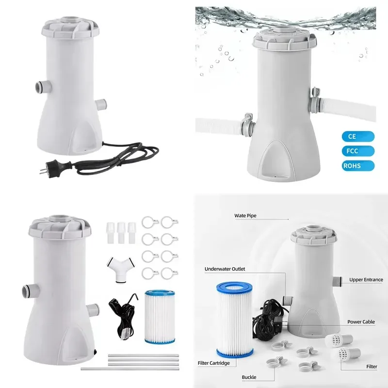 Ultra Clean Filter Pump Set 1000 Gal for Above Ground Swimming Pools