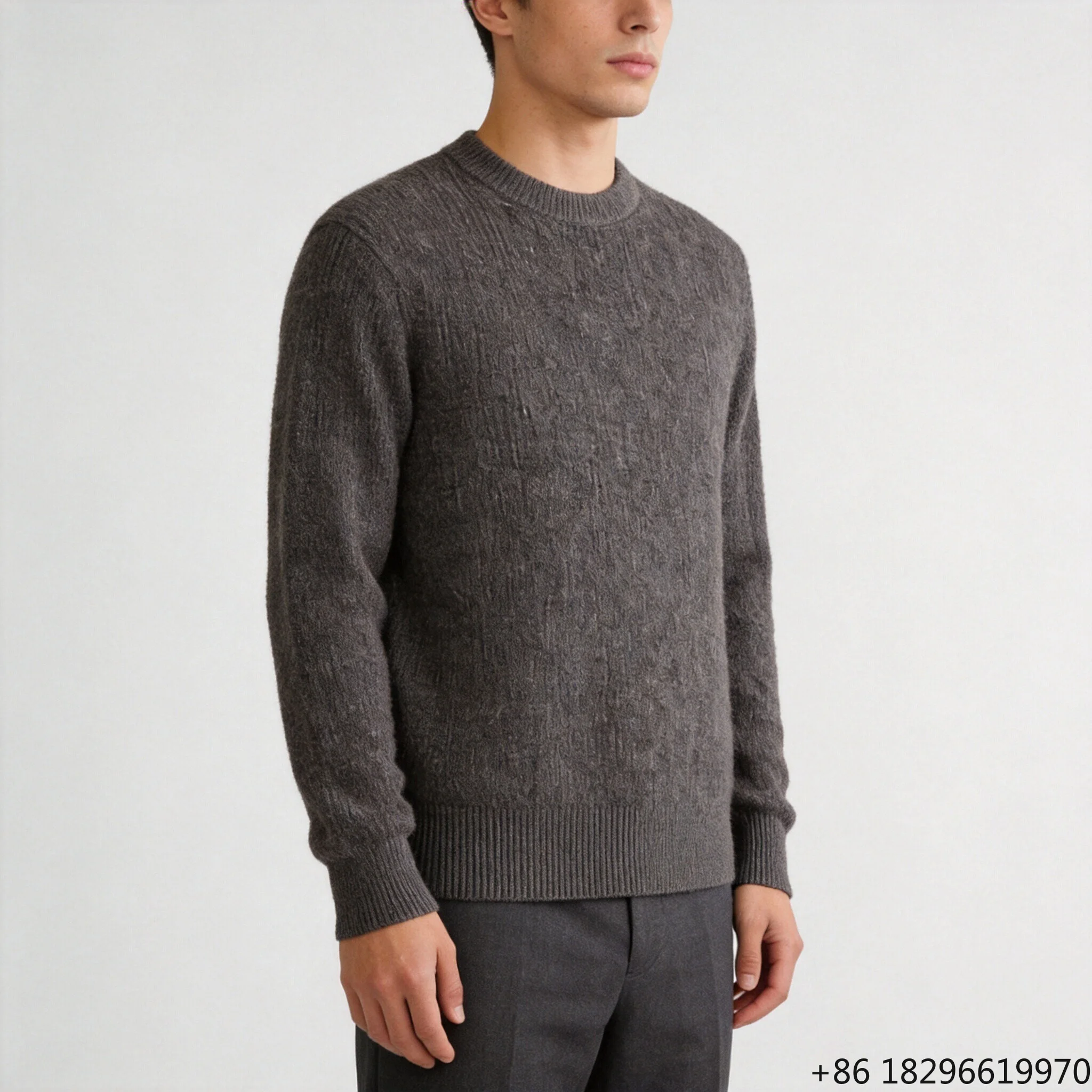 Slim Fit Lightweight Pure Cotton Crew Neck Knitted Pullover Daily Sweatshirt