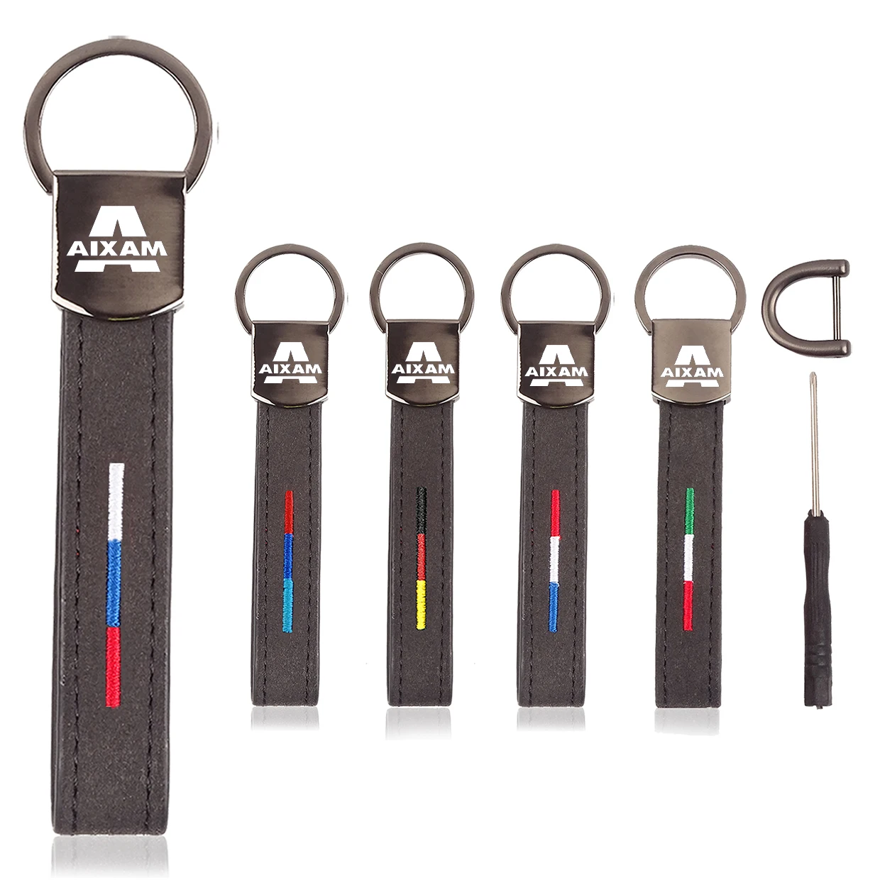 Брелок в форме подковы с итальянским флагом для автомобиля, кожаный брелок для ключей Aixam eAIXAM MINAUTO sanzation Mega Crossline, аксессуары для автомобиля