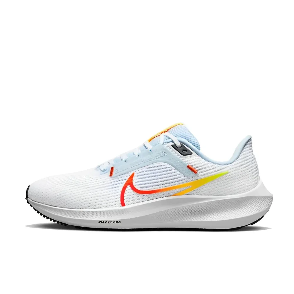 Nike White Air Zoom Pegasus Women's Low Top Running Shoes Comfortable Slip Resistant Wearable Sneakers