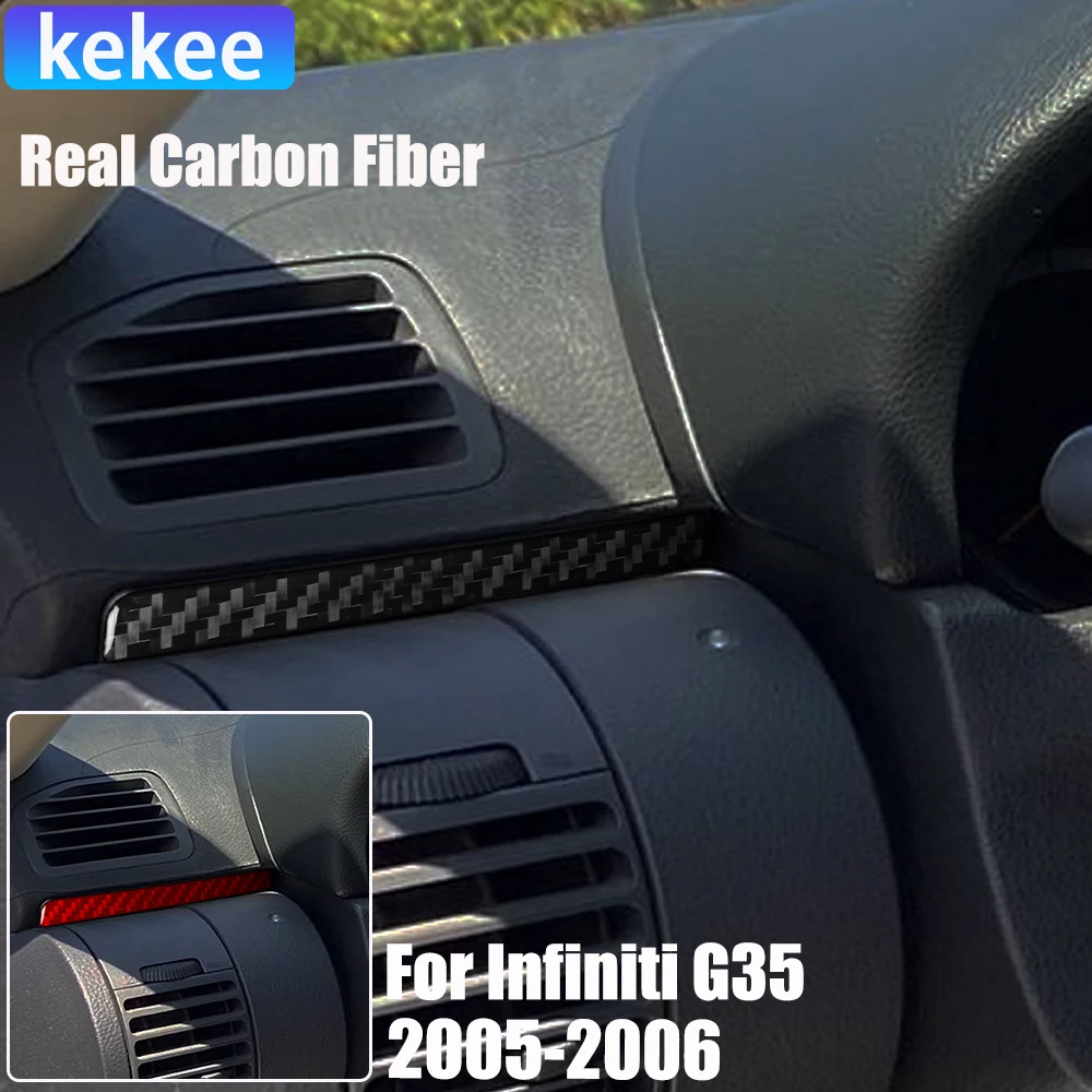 

Real Carbon Fiber Car Accessories Dashboard Strips Decorative Trim Cover Soft Sticker For Infiniti G35 V35 CV35 2005-2006