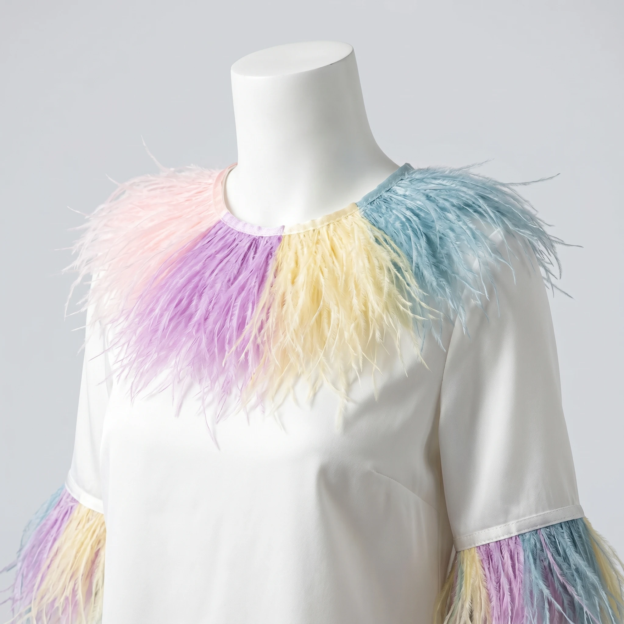 

White 1-10M Ostrich Feather Trim 8-10cm Fringe Boa Strip for Wedding Dress Costume Stage Show Clothing Sewing Craft Supplies