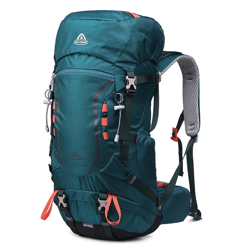 

55L Hiking Backpack Outdoor Multifunction Travel Bag Waterproof Nylon Fabric Camping Backpack