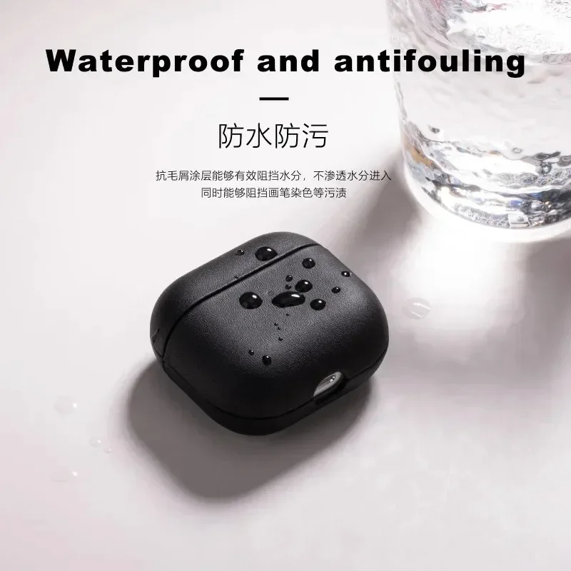 สําหรับ AirPods 4 3 หนัง Full Grain Cowhide หูฟัง Anti DROP แขนป้องกันสําหรับ AirPods 2 1 pro2