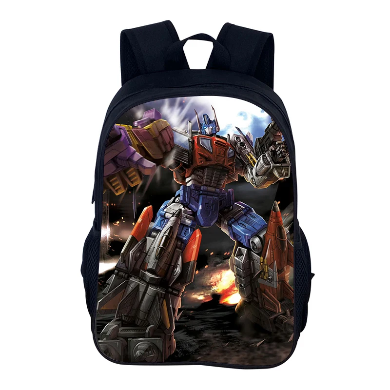 O-Optimus Primes T-Transformers 40 cm/15.7 pollici Zaino Studente di scuola Borsa con cerniera Borse per libri Laptop Mochila per ragazzo Ragazza Miglior regalo