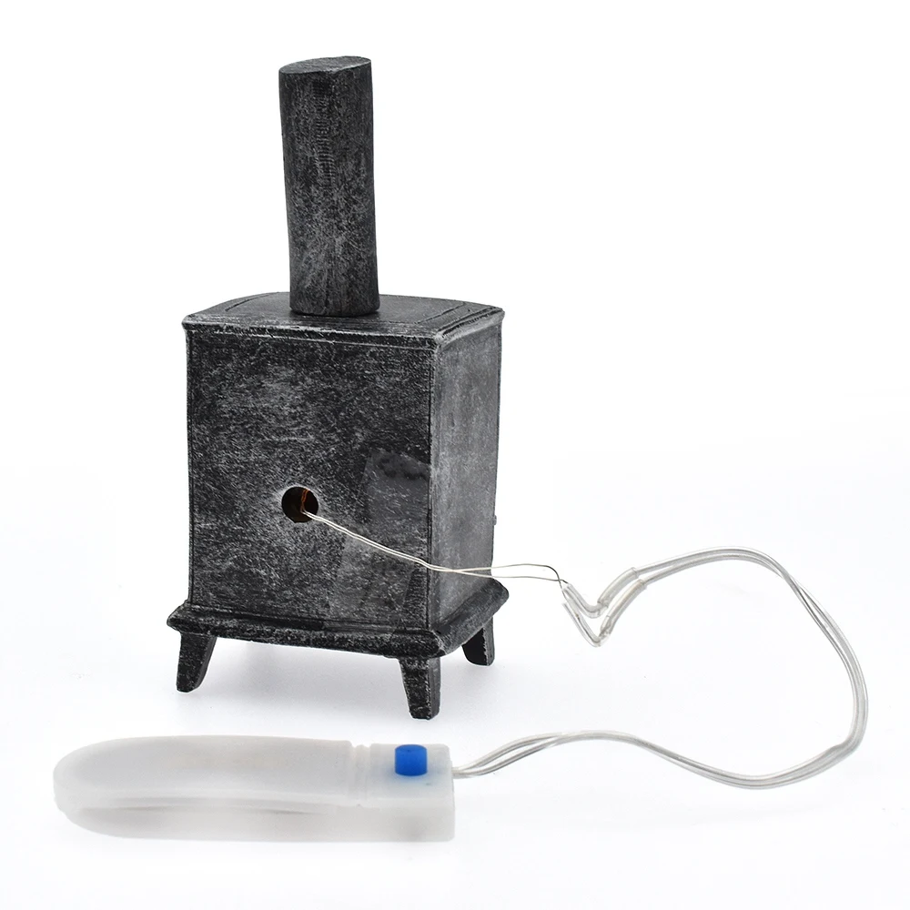 1:12 Dollhouse Miniature Furniture Mini Fireplace with Light Chimney for Doll House Accessories Simulation Model