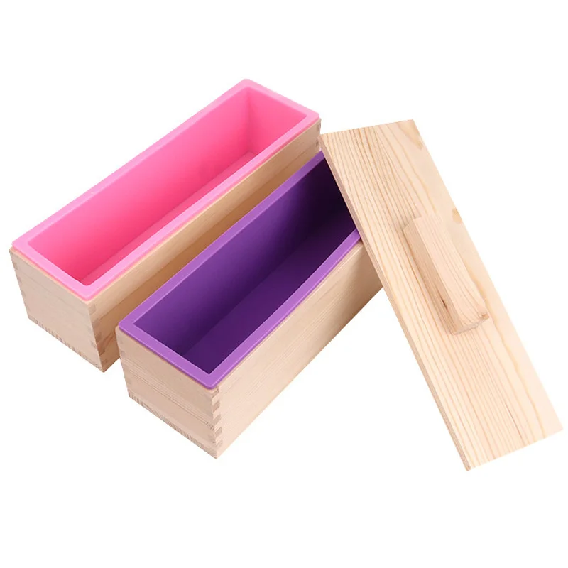 Large Rectangle Wooden Box Silicone Soap Mold DIY Soap Making Kit Handmade Baking Candle Mold Gifts Craft Supplies Home Decor