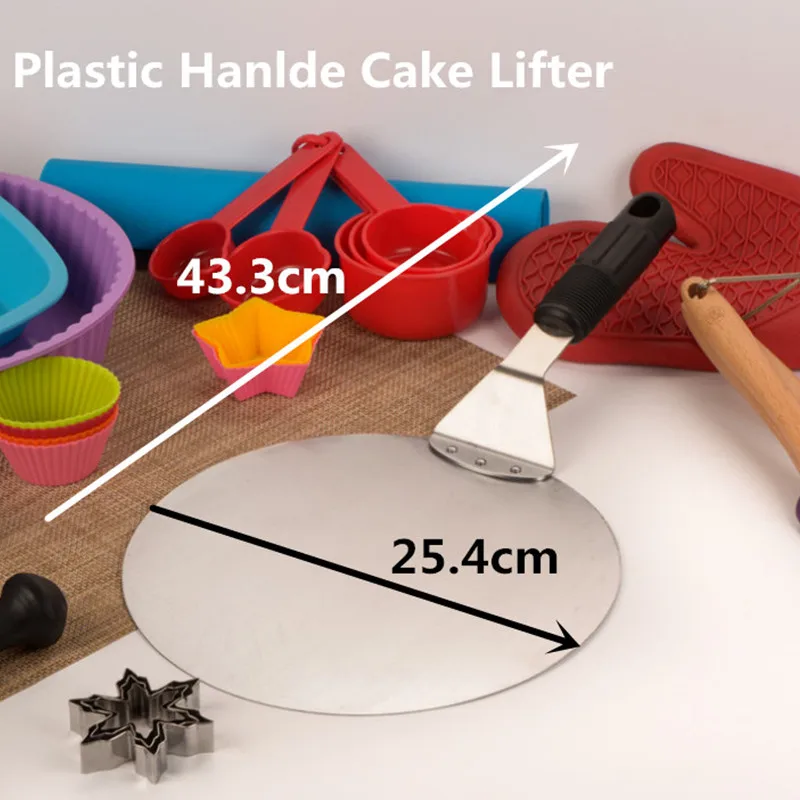 كبير الفولاذ المقاوم للصدأ بيتزا قشر 10 بوصة كعكة رافع ملعقة كوكي مستديرة #6