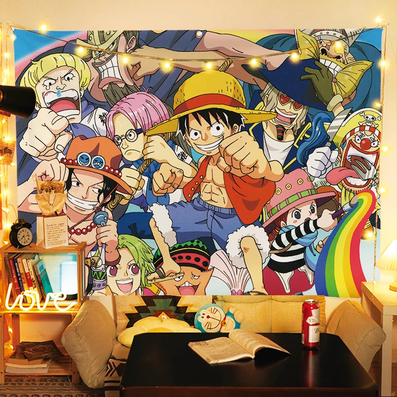 Anime One Piece Luffy Backgrou - Wall Scroll Tapestry recension och pris
