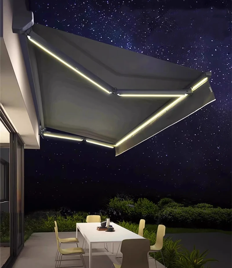 

Classic Style Full-Box Shade Electric Retractable Awning China Supplier Patio Balcony Outdoor Furniture Aluminum Frame