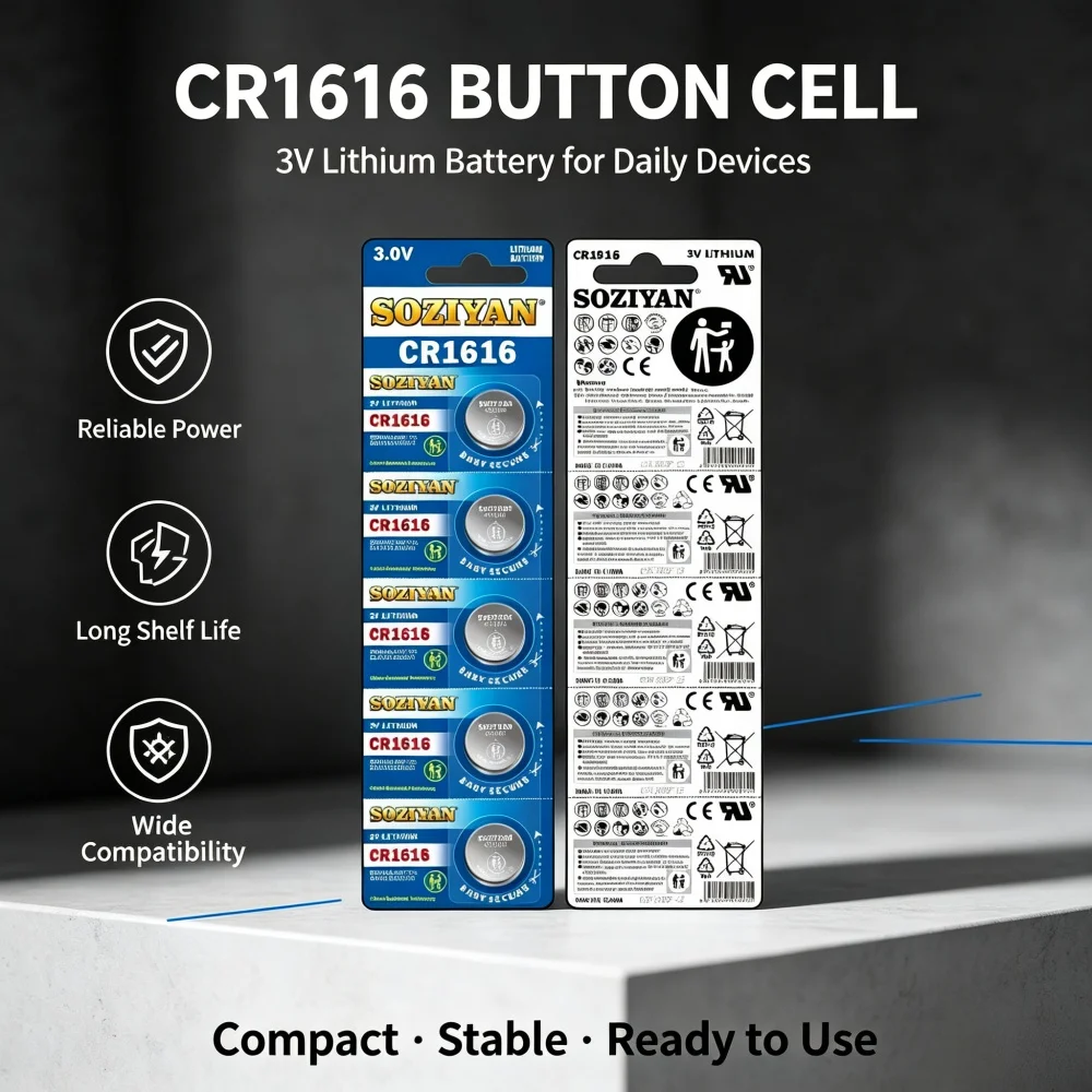 3V CR1616 Button Coin Cell LM1616 DL1616 BR1616 5021LC CR 1616 3V Lithium Battery For Watch Remote Calculator Scale Car Key