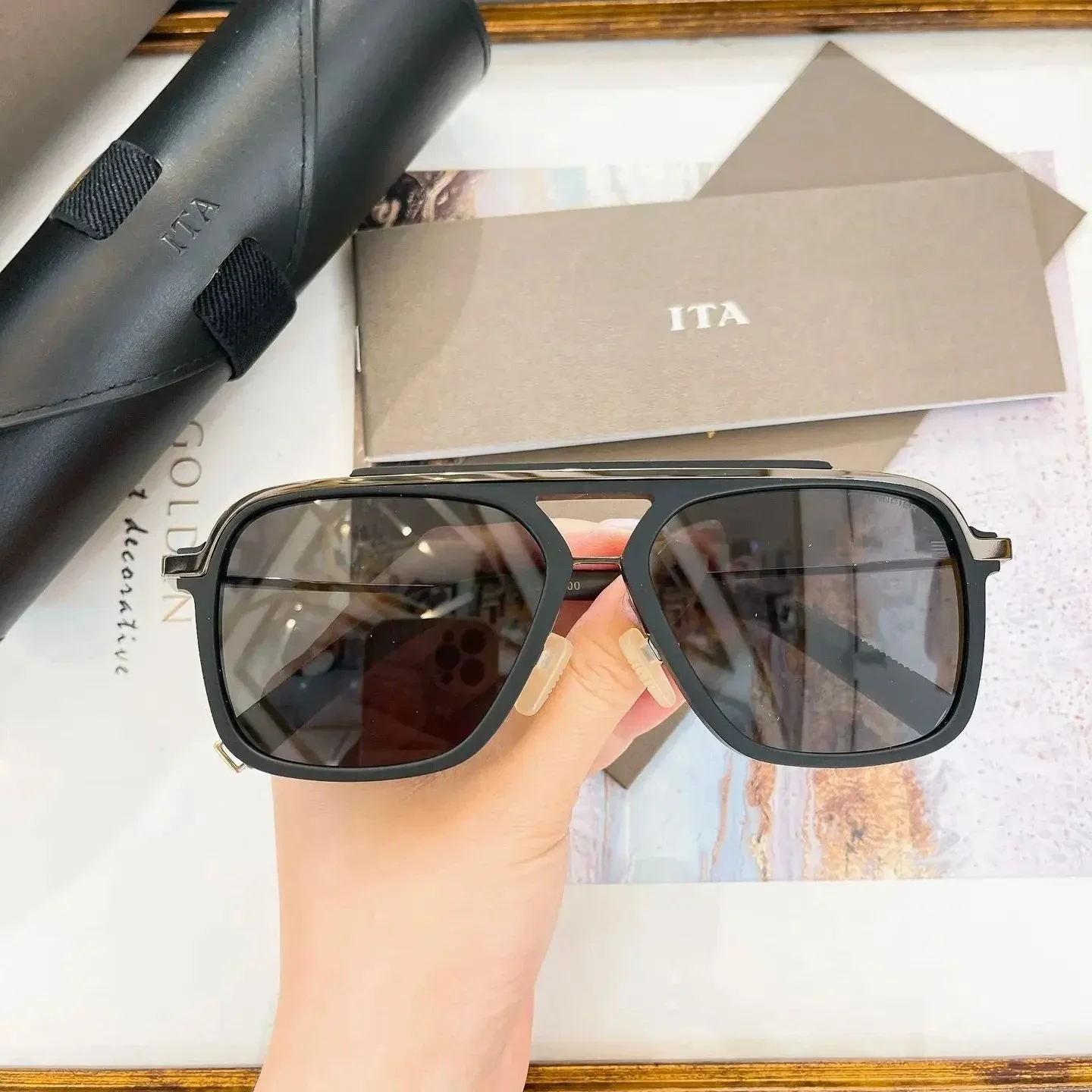 

Original ADITA LSA-400 Square Leisure Vintage Formal Business Men Sunglasses Luxury Premium UV400 Polarized Women Couple Eyewear