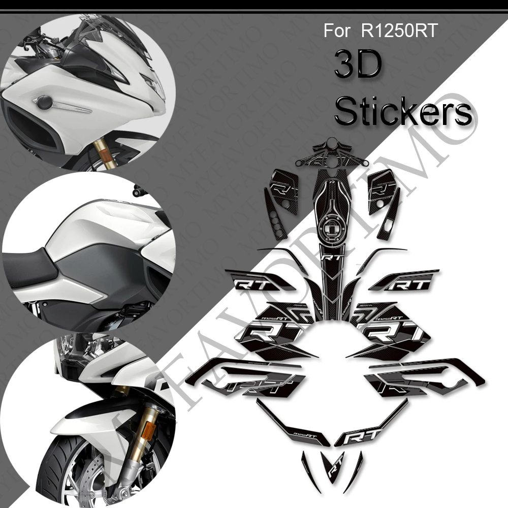 3D Resin For R1250RT R 1250 RT Protector Tank Knee Pad Grips Gas Fuel Oil Stickers Decals kit Fairing Fender Mudguard