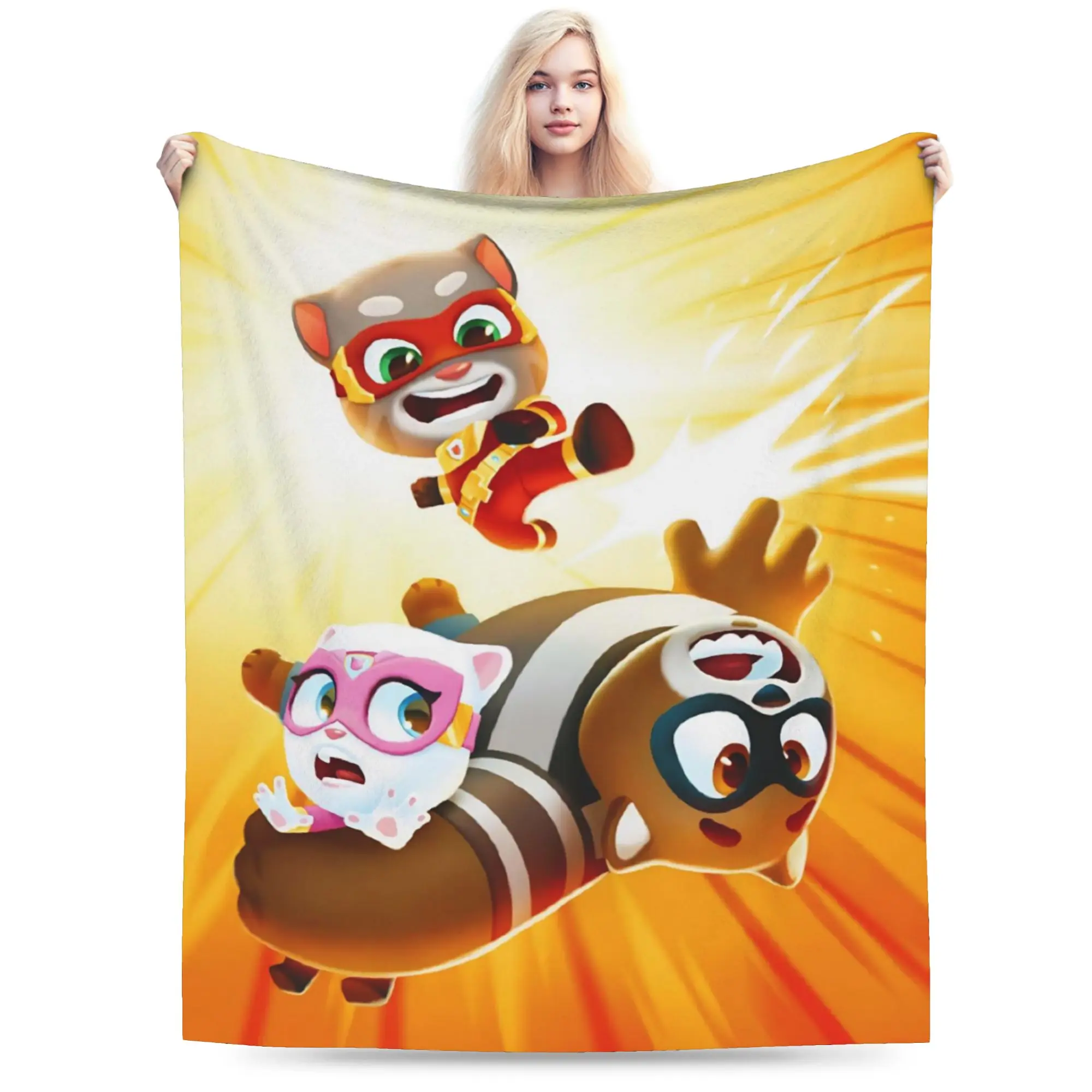 T-Talking T-Tom And F-Friends Blankets Super Soft Flannel Novelty Gift  Throw Blankets Bedspreads