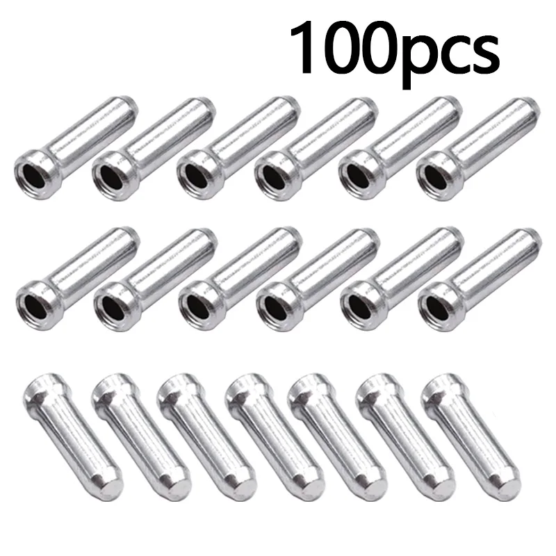 

100/200pcs Aluminum Brake Shift Cable End Caps Crimps for MTB Derailleur Cables Bike Accessories