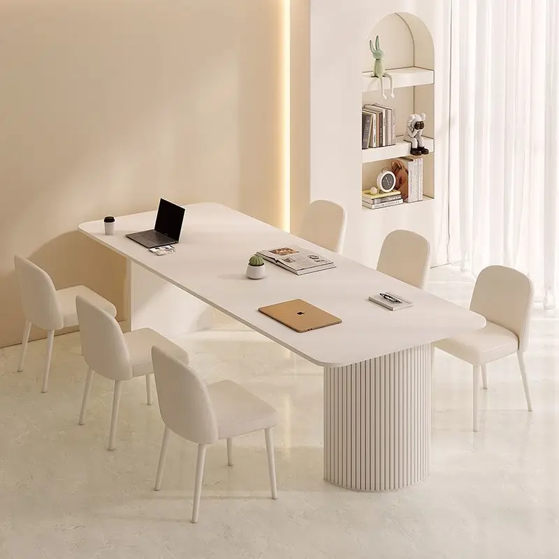 

Slate conference table, long table, light luxury office long table, 2m negotiation, reception, rectangular and chair group