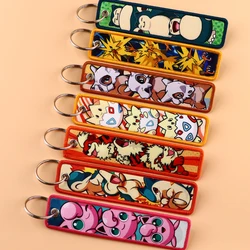 Pokemon Mew Rayquaza Snorlax Doek Geweven Label Sleutelhanger Tas Sleutelhanger Accessoires Decoratie Kinderspeelgoed Hanger Verjaardagscadeau