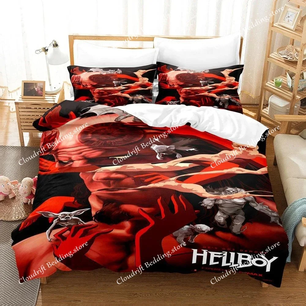 

2024 The Film Hellboy Bedding Set Single Twin Full Queen King Size Aldult Duvet Cover Sets for Boys Bedroom 3D Printed Bed Sheet