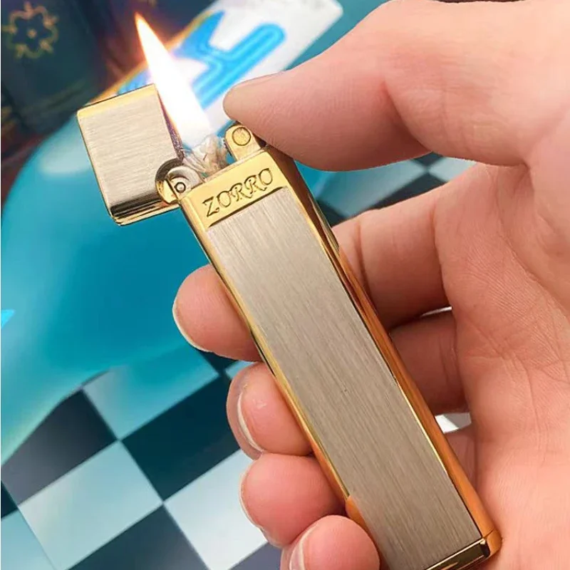 New ZORRO High-grade Kerosene Lighter Mini Light Metal Cigarette Lighter Wheel Windproof Lighter Portable Grinding Men\'s Gift