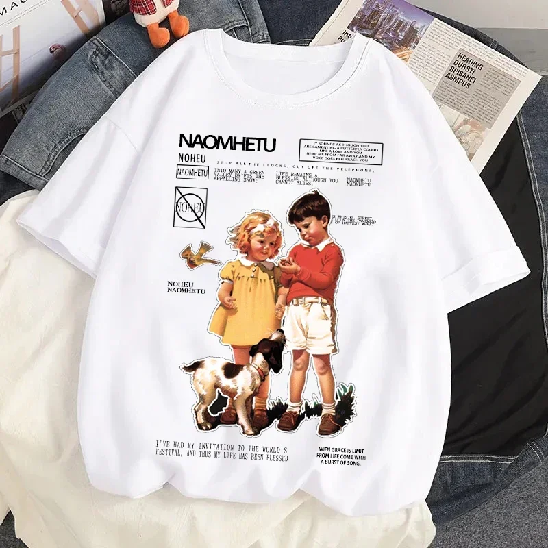 Hip Hop Vintage graphique haut endommagé Harajuku surdimensionné t-shirt manches esthétiques Streetwear femmes t-shirt Harajuku vêtements