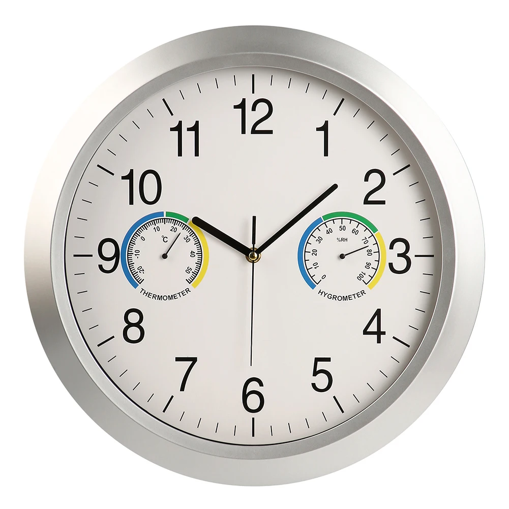 

Bathroom Wall Clock Indoor Outdoor Clock Clock With Thermometer Hygrometer Modern Decor Accurate Temperature Readings