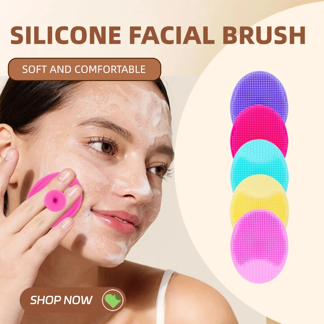 1pcs Silicone Face Wash Brush Clean Pores Baby Shampoo Brush Baby Bath Brush Soft Hair Round Shampoo Comb Home Use