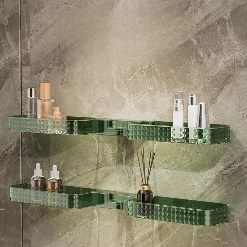 Bathroom Shelves Holder Punch Free Makeup Storage Rack Organizer Foldable U Shaped Adhesive Corner Shower Shelf Bath Accessories