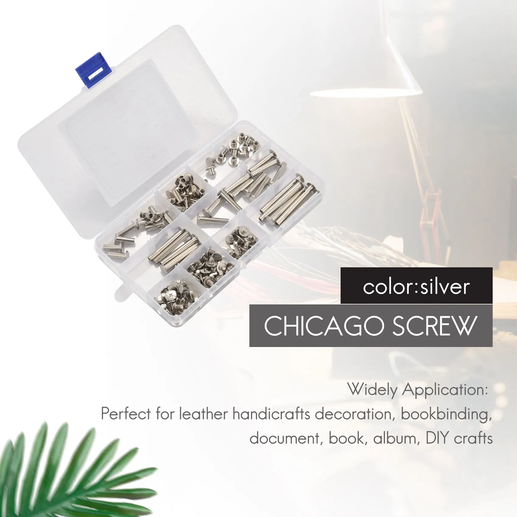 BHBL Chicago Binding Screws Posts Assortment Kit for DIY Leather Bookbinding Crafts(120Pcs,M5)