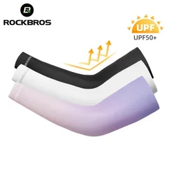 ROCKBROS Summer Sleeves Sun UV Protection UV400 Arm Cover Quick Dry Breathable Sports Running Safety Gear Fitness Arm Sleeve