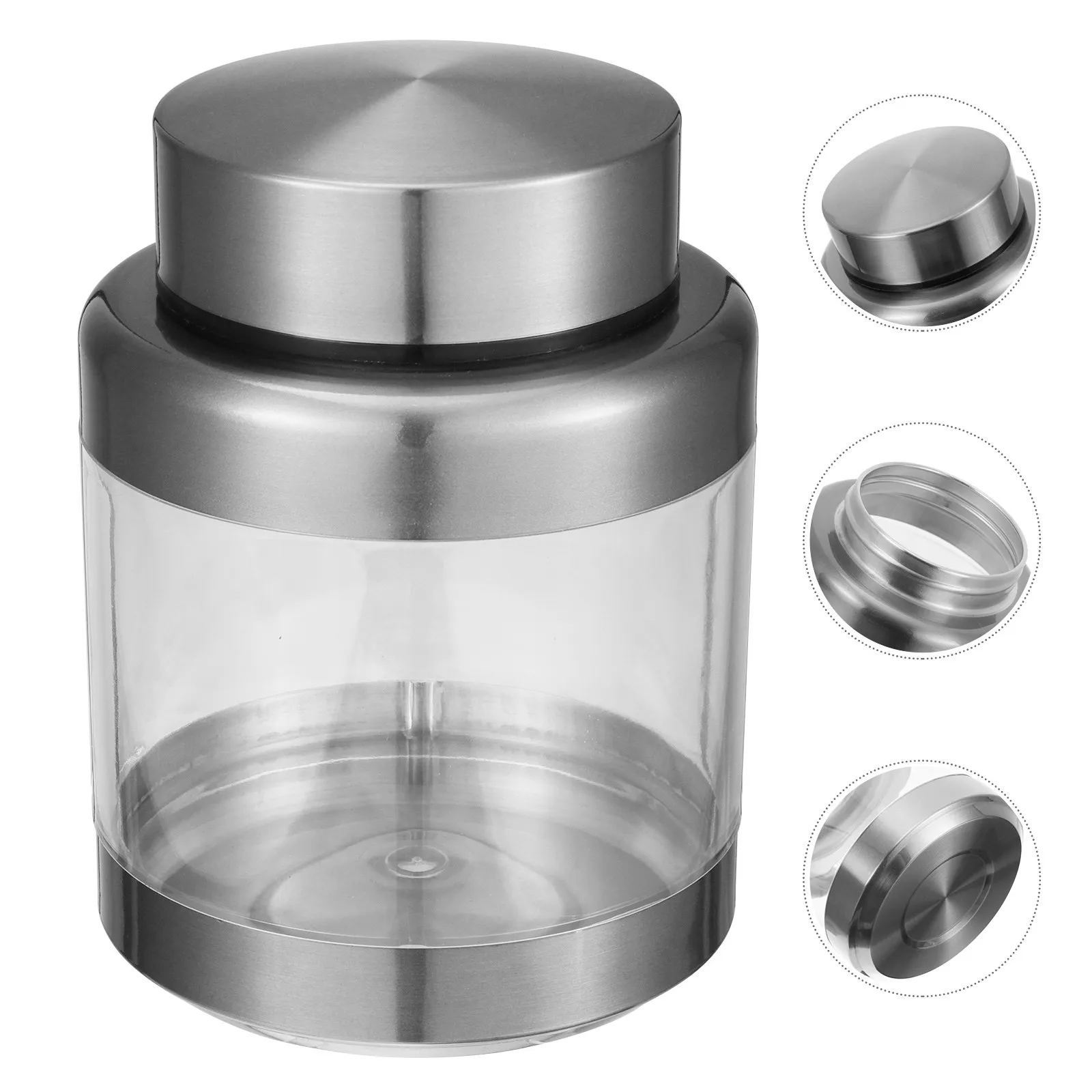 Stainless Steel Airtight Food Storage Jar Sealed Kitchen Canister for Coffee Tea Rice Nuts Cereal Beans Honey