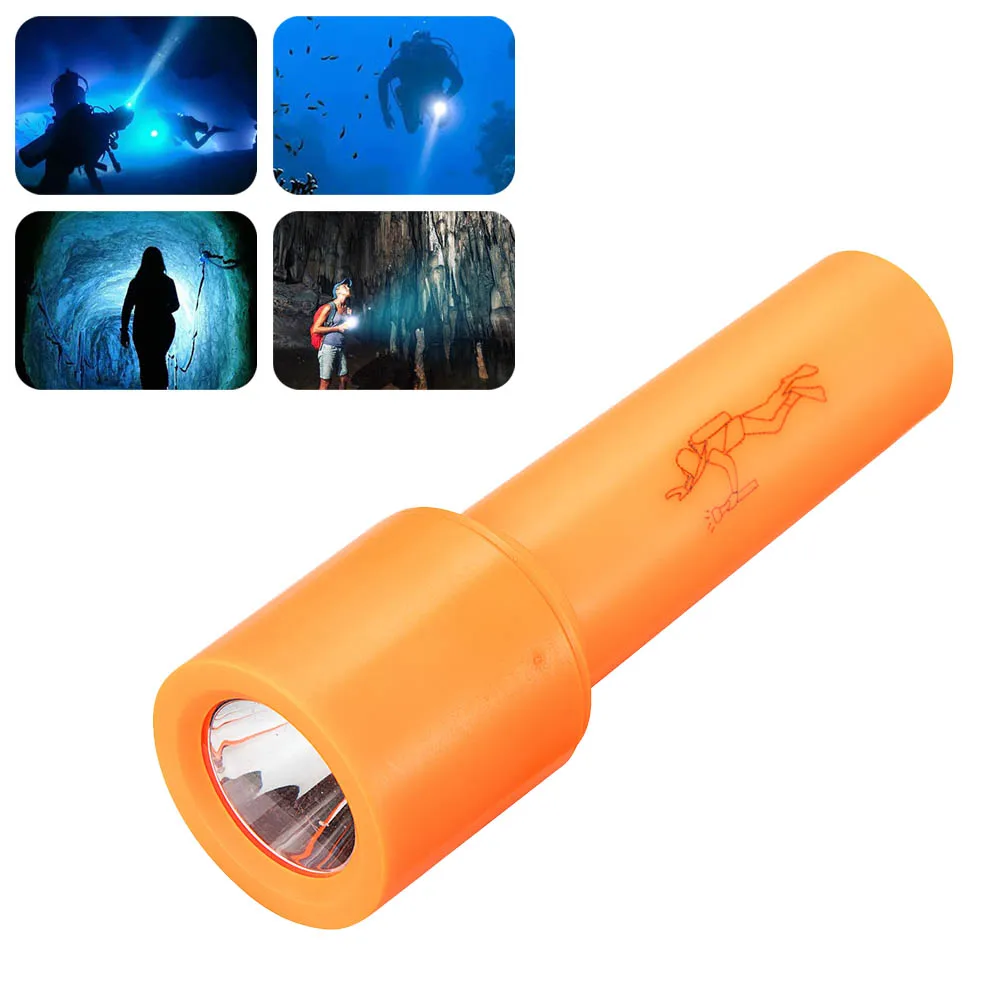 Diving Flashlight High Power IPX8 Waterproof LED Diving Flashlight Torch 1200LM with Wrist Bands for Free Hand Use