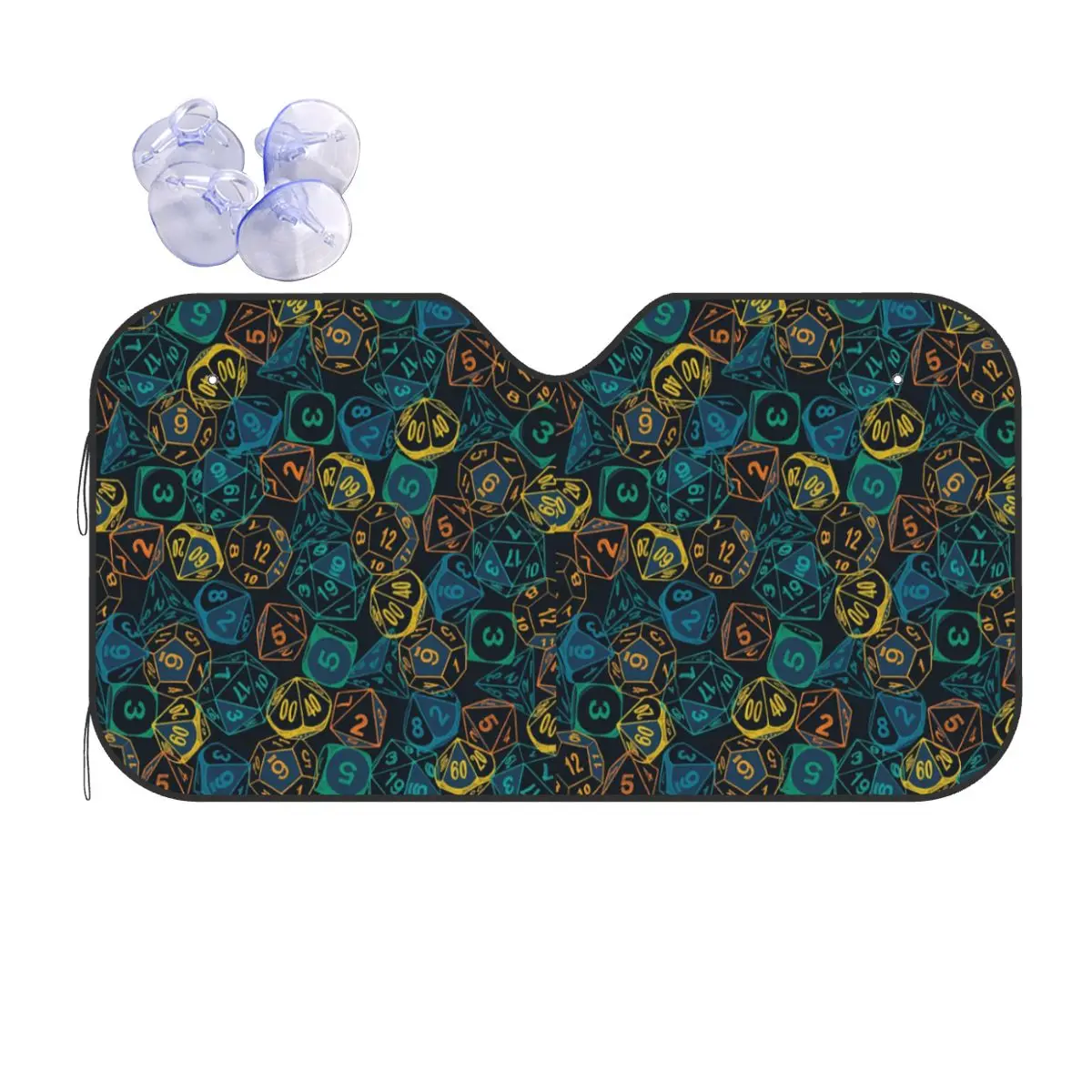 

RPG Dice Teal Cluster Sunshade Windscreen Car Front Windshield Window Sun Visor Accessories Covers