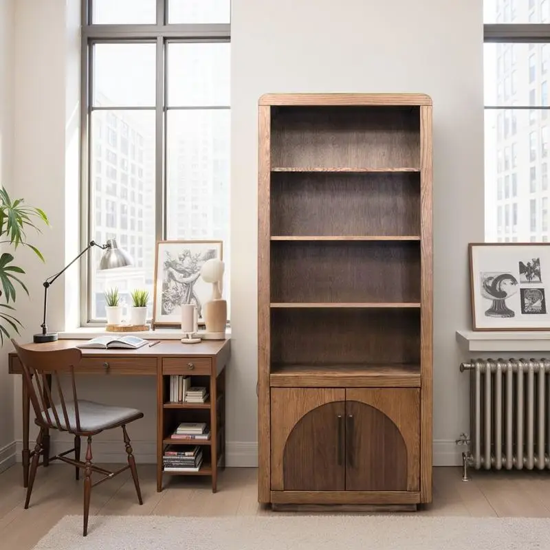 

78" High Bookcase Pier, Ready to Use, Bourbon & Walnut Finish