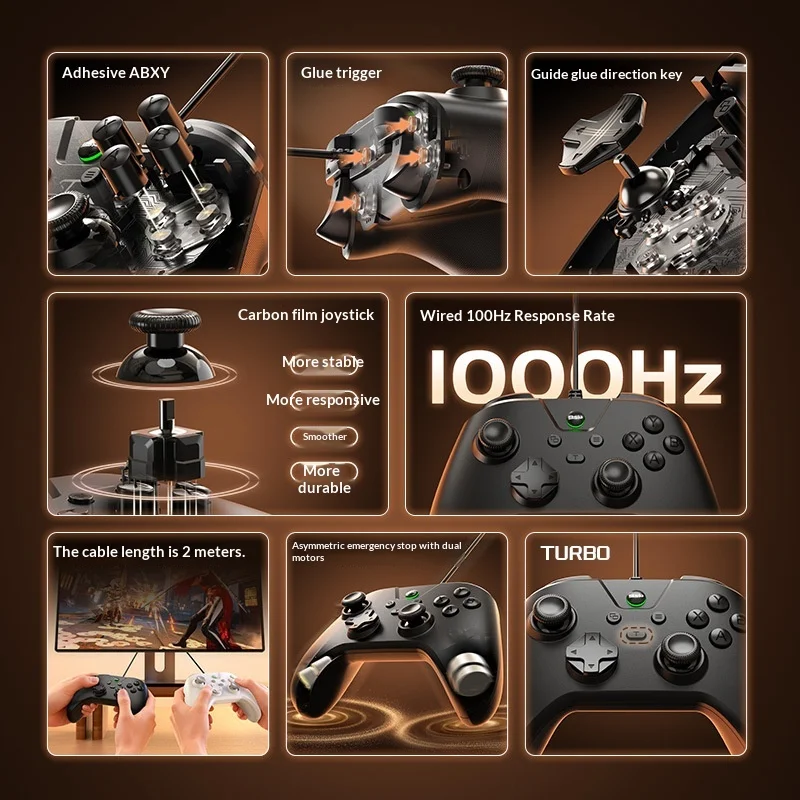 Ps4 Controller G4 Wired Gaming Gamepad 1000hz Turbo Dual Motor Vibration Controller For Pc Steam Ps4 Switch Android Gaming Us