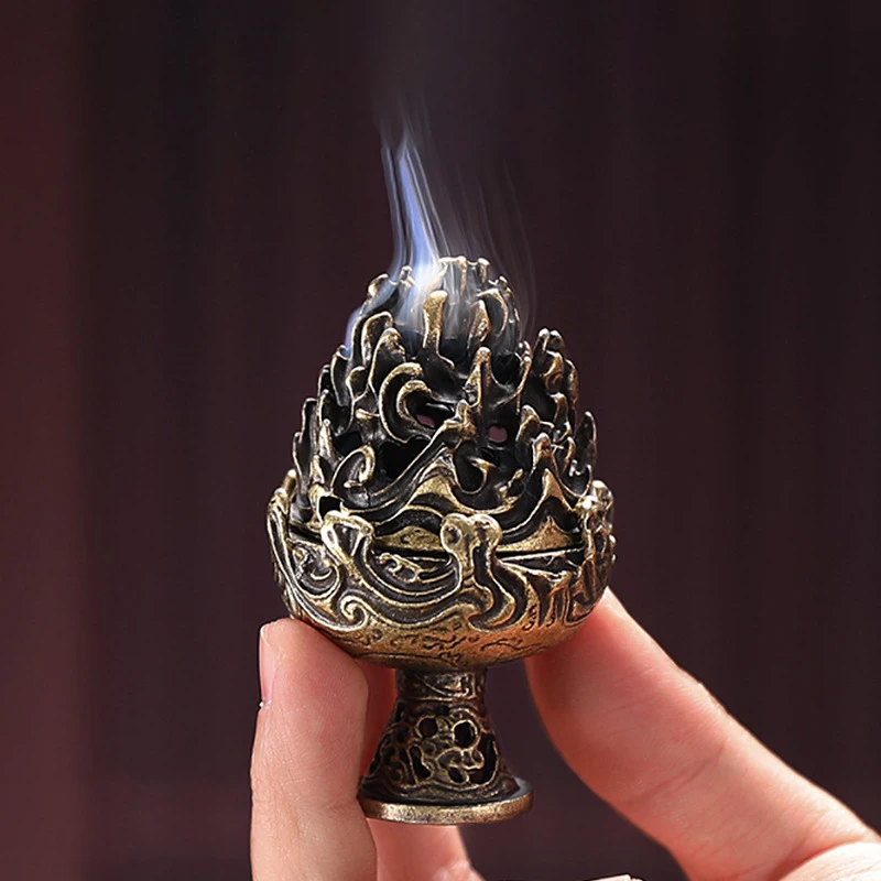 

Retro Alloy Censer Burner Mini Ornaments Chinese Ancient Censer Tea Desk Decor