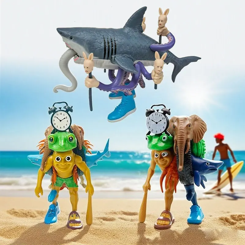 الإيطالية Brainrot الوحش الانصهار طبعة تمثال لعبة تونغ تونغ صحور زخرفة Tralalero Tralala سطح المكتب زخرفة اللعب