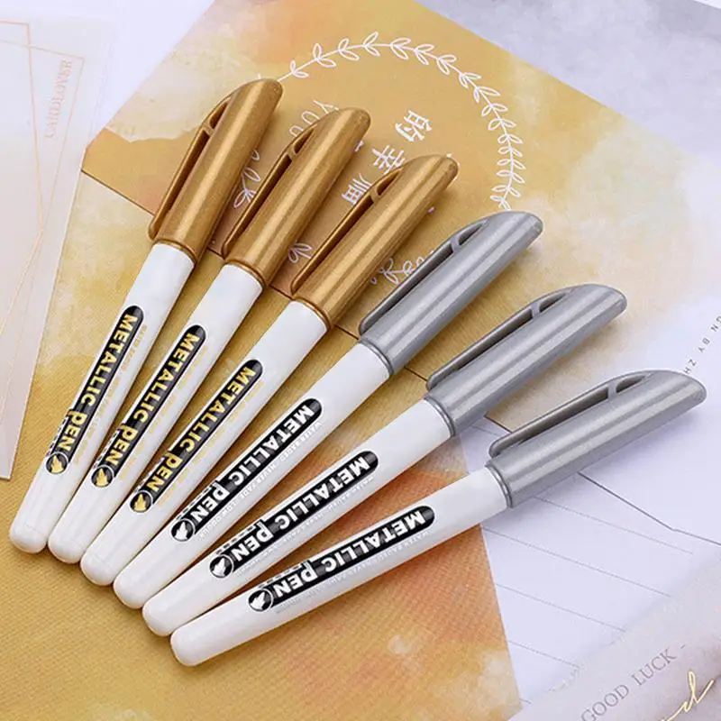 Paint Pens For Wood Round Tip Fast Drying Universal Paint Pens Fade-Proof Paint Pens For Art Projects Photo Albums Portable