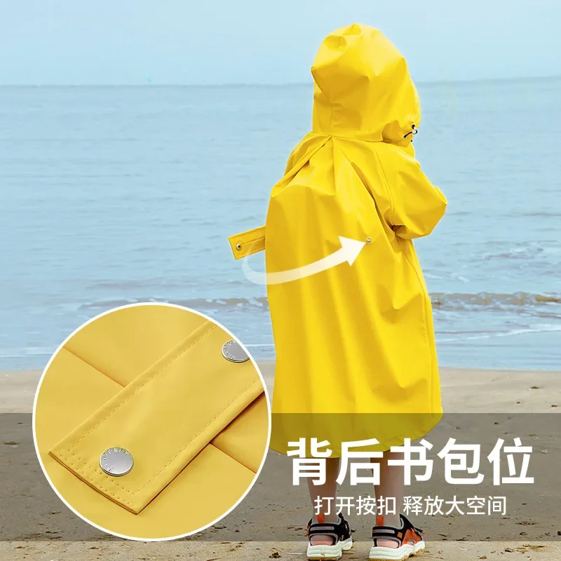 Children\'s Raincoat Backpack Bit Rain Cover Waterproof Impermeable Rain Coat with Hooded Hiking Cycling Kids Rain Poncho Gear