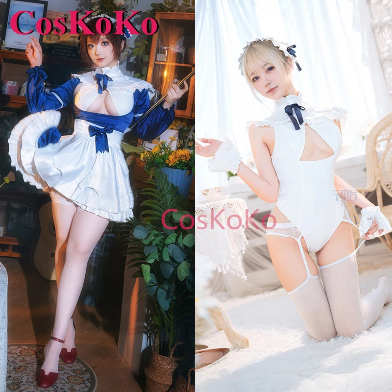 CosKoKo Fighting Maid Cosplay Costume Gorgrous Sweet Elegant Maid Dress Women Halloween Carnival Party Role Play Clothing New