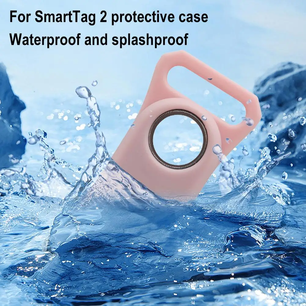 Silicone Case for Galaxy SmartTag Tracker Soft and Flexible Scratch/Shock Resistant Cover with Carabiner for Dog Collar