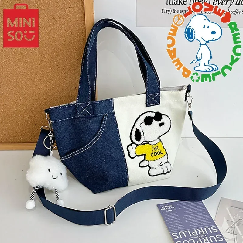 

MINISO Snoopy Bag Women's Fashion Casual Crossbody Bag Large Capacity Handbag Cute Shoulder Bag Student Storage Birthday Gift