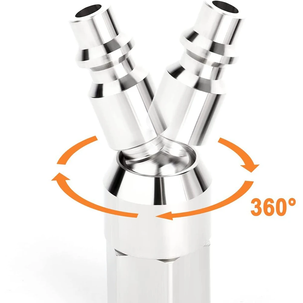 Two Piece Professional Grade Pneumatic Connector Set (1/4 NPT) Built to Last and Rotate Smoothly During Operation